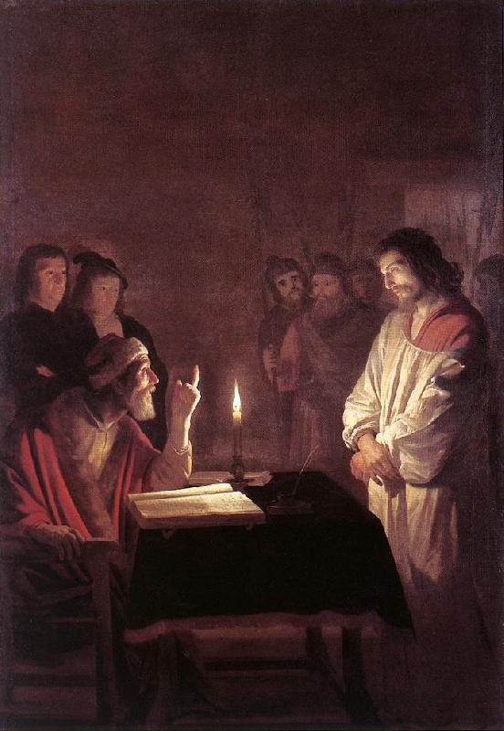 HONTHORST, Gerrit van Christ before the High Priest sg Sweden oil painting art